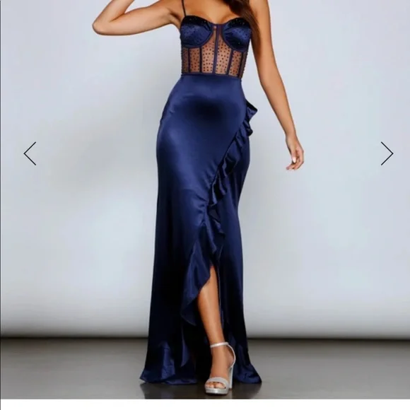 Windsor | Dresses | Windsor Belle Formal Illusion Lace And Satin Mermaid  Dress | Poshmark